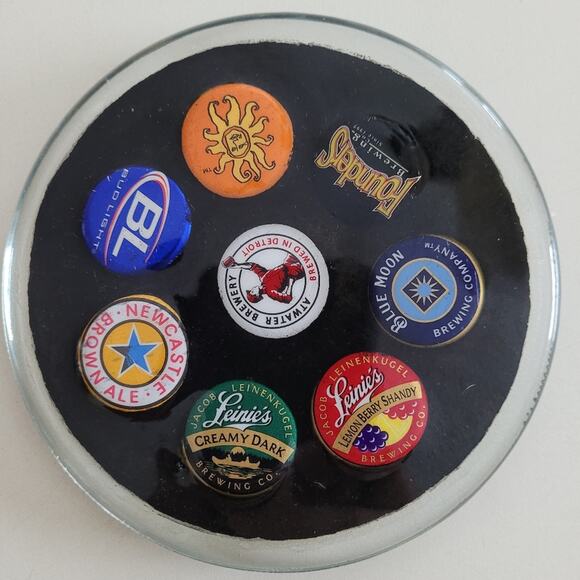 Bottle Cap Resin Beer 5" Coaster for Dudes & Dudettes That Like Their Brew - Picture 4 of 11